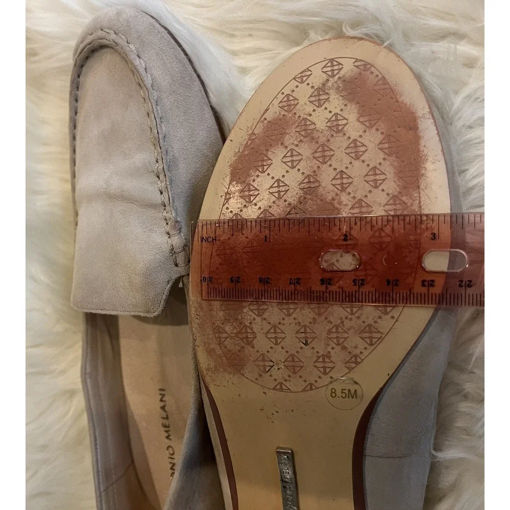 Antonio‎ Melani Taupe Suede Loafers Women's 8.5 Slip On Comfort Shoes Flat